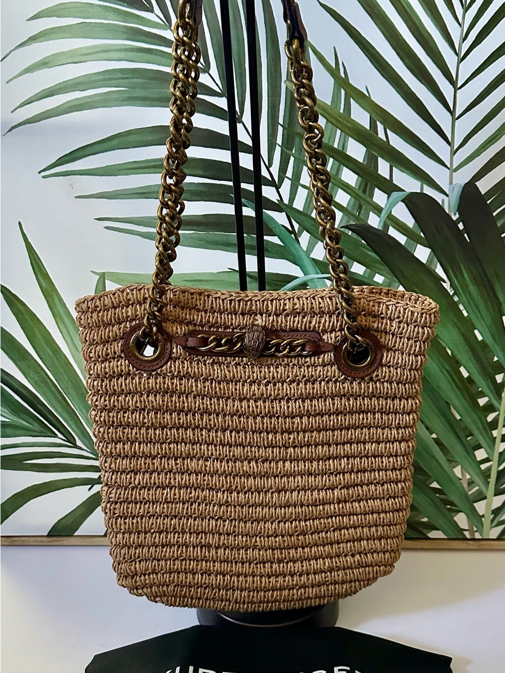 Kurt Geiger London Small Chelsea Raffia Tote